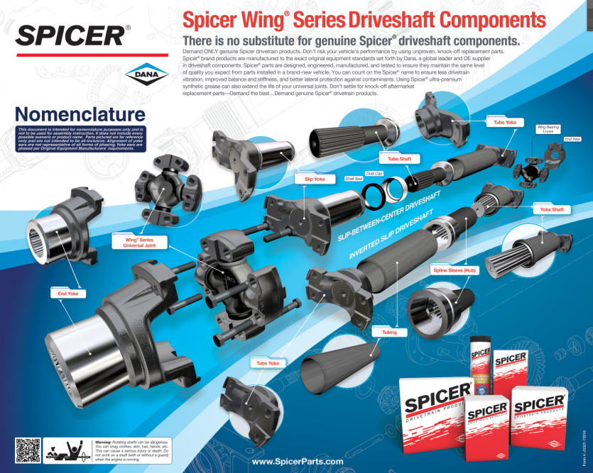 Spicer Wing® Series Products Driveshaft Spicer Parts